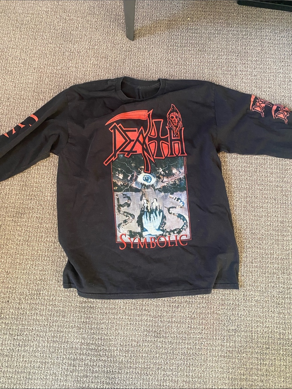 Death 'Symbolic' Black Graphic Long-Sleeve Shirt